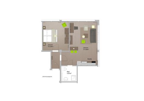 a floor plan of a building at Appartello Smarttime living Hamburg in Hamburg
