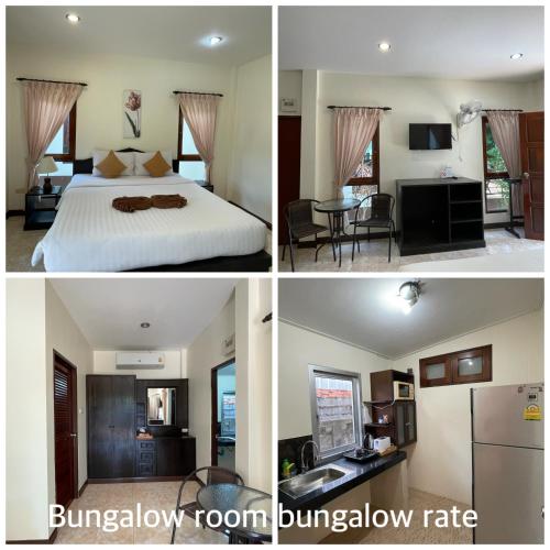 una camera d'albergo con un letto e una cucina di Bangtao Hello House a Bang Tao Beach