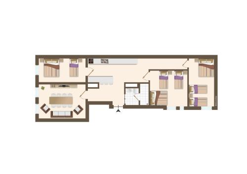 Plantegning af Munich Apartment 110 qm with 3 Bedrooms very cetral location 1 to 10 Guests