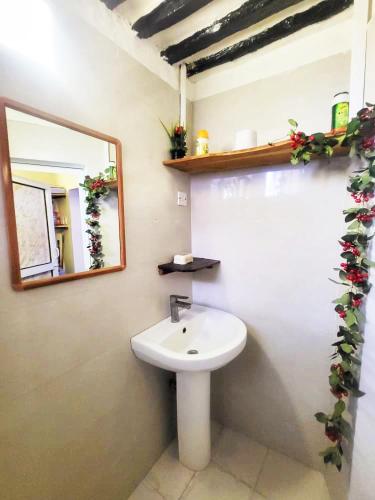 a bathroom with a sink and a mirror at Four Seasons in Stone Town