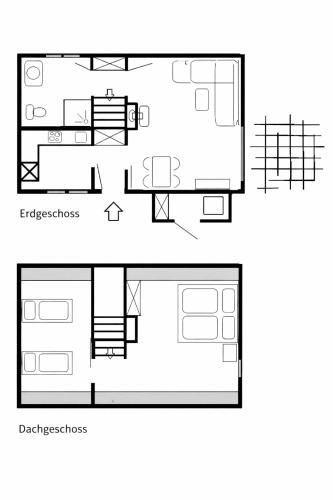 a floor plan of a house at Familien- & haustierfreundliche Ferienwohnung mit Garten nahe Ostsee in Schashagen
