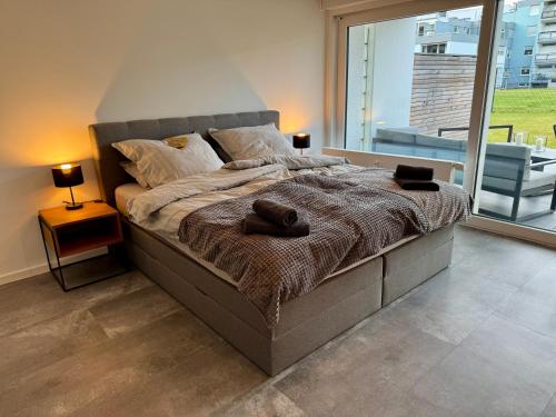 En eller flere senge i et værelse på Ahrtal Appartement