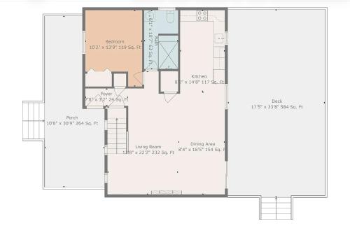 een plattegrond van een huis bij Creekside Family Dreamland - Play, Firepit, Arcade in Pocono Summit