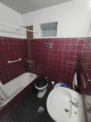 een badkamer met toilet, bad en wastafel bij Ziegler House in Concepción del Uruguay