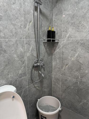 a bathroom with a shower and a toilet at BLJ Homes in Angatan