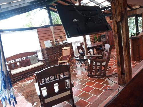 TV/trung tâm giải trí tại Descanso Rural Colombia