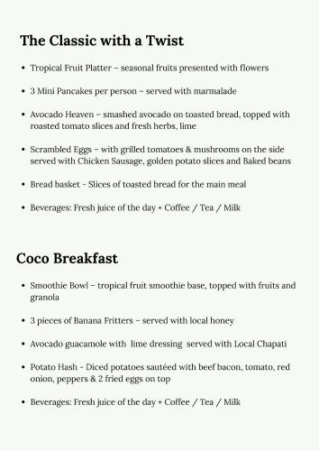 een checklist met een kalkoen tekstractorractorractor persoonlijke vrachtwagens gepresenteerd met bloemen bij Coco Rise Villas - by Hostly in Bwejuu