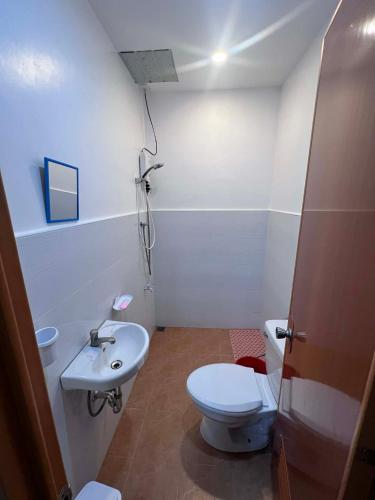a bathroom with a toilet and a sink at L&G Tourists Inn in Moalboal