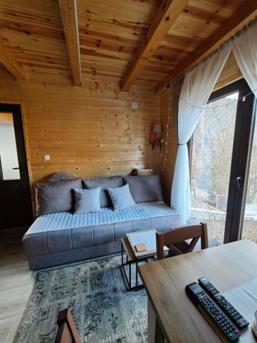 a living room with a couch and a table at Vikendica Neven 2 in Zaovine