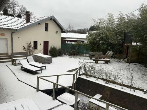 Clos de la filature sauna et bien-être v zimě