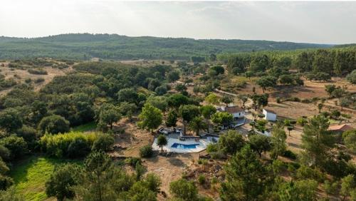 an aerial view of a house in a field at Quinta da Utopia in Castelo de Vide