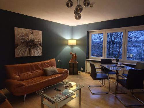 Et opholdsområde på Ferienwohnung Haus am Wald