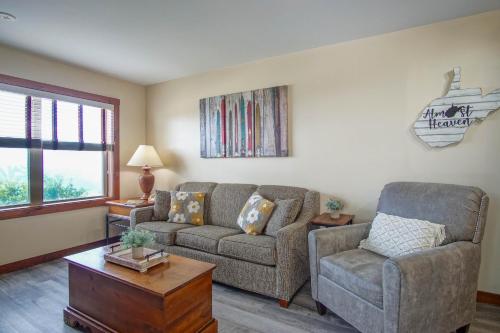 a living room with a couch and a chair at Rimfire 151- 152 Unique 2 Br Condo in Snowshoe