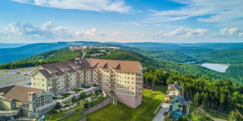 an aerial view of a resort in the mountains at Soaring Eagle 414 in Snowshoe