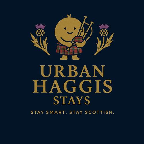 a logo for the united kingdom haggles staysstay smart stay scottish at The Lang Toun Bothy - close to Edinburgh by Urban Haggis Stays in Kirkcaldy