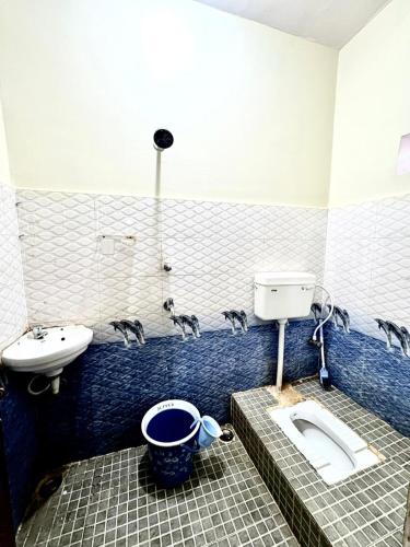 a bathroom with a toilet and a sink at Koraput Crown Homestay in Similigurha