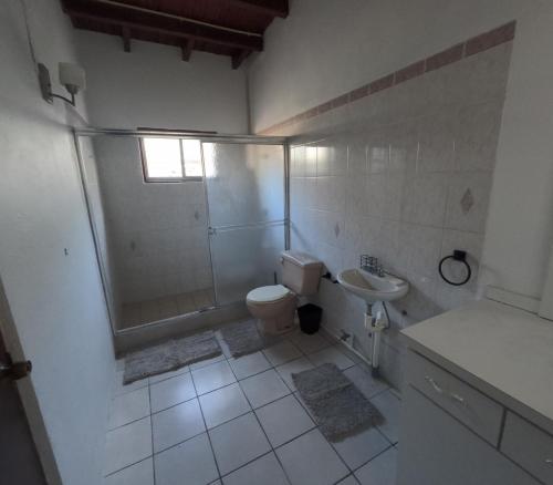 a bathroom with a toilet and a shower and a sink at Palm Beach 278 in Palm-Eagle Beach