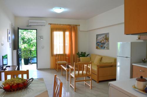 Kuchyň nebo kuchyňský kout v ubytování Hotel Patelis