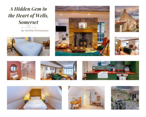 a collage of photos of a house at A Hidden Gem in the Heart of Wells, Somerset in Wells