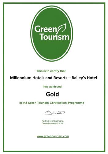 a screenshot of a green tourism website at The Bailey's Hotel London Kensington in London