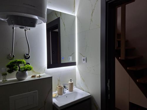 a bathroom with a sink and a mirror at Vikvid in Kopaonik