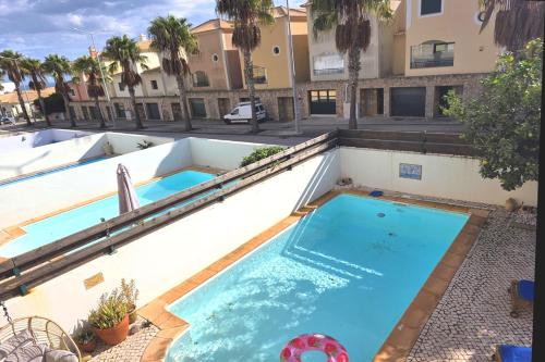 an overhead view of a swimming pool on a building at SV Villa Burgau in Burgau