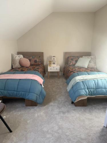 ein Schlafzimmer mit zwei Betten und einer Couch in der Unterkunft Guests house in Sligo