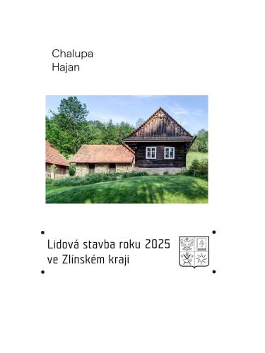 a screenshot of a website with a picture of a house at chalupa Hajan in Valašská Polanka
