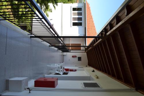 a view of a building with two sinks in it at Digenis Studios in Lygia