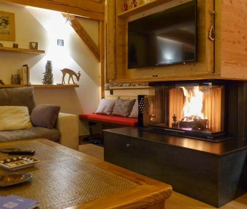 Et opholdsområde på Modern Chalet Near Megève With Somptuous Views