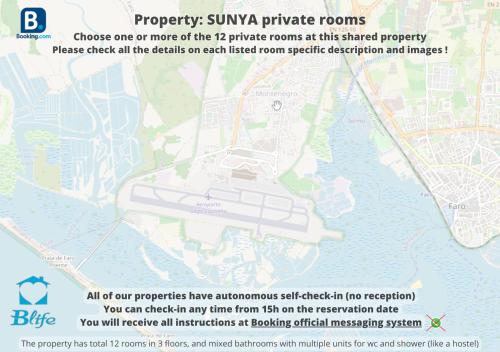 a map of the proposed redevelopment of sunshine private rooms at Blife Sunya private rooms near airport and nature in Faro