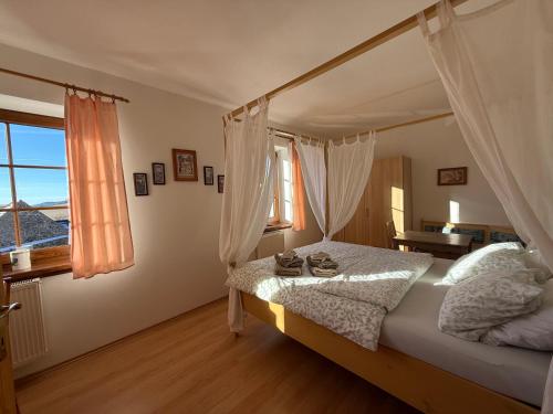 Giường trong phòng chung tại Penzion Pod Třebouňákem