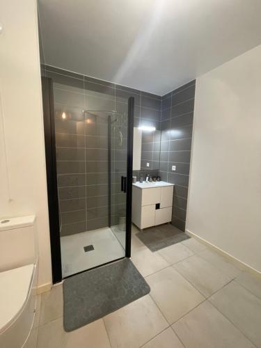 Et badeværelse på Luxury apartment near CDG & Parc Asterix