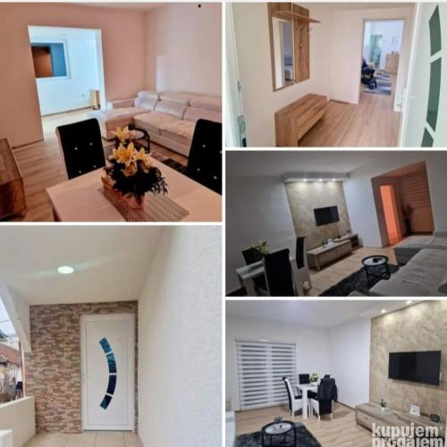 a collage of pictures of a living room and a living room at Relax 2 in Bukorovac