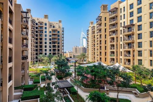 a view of a city with tall buildings at Asayel Apartments in Dubai