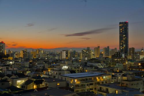 a view of a city at night at Nishibi in Tokyo