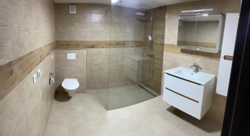 Phòng tắm tại Apartma Šťastný II