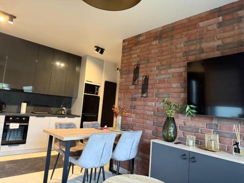 Nhà bếp/bếp nhỏ tại Apartament Jastrzębia Góra