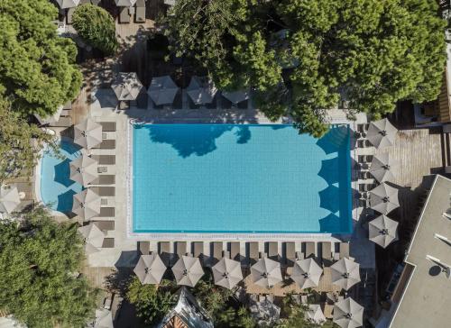 an overhead view of a swimming pool at a resort at Contessa Hotel in Argassi