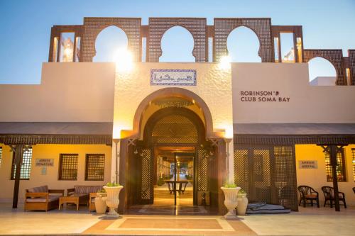 a building with the entrance to the city of calcuttas city centre at Robinson Soma Bay in Hurghada
