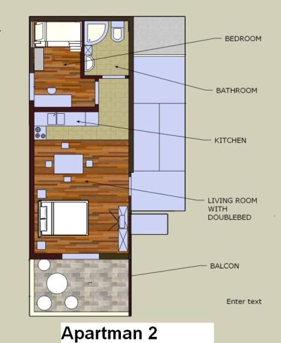 Apartments Damićの見取り図または間取り図