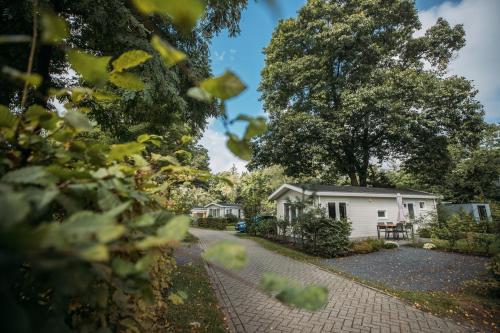 a house and a driveway with a house and trees at Holiday Home Maridu Ayla in Arnhem