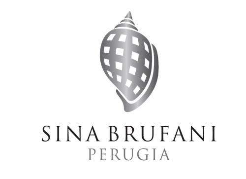 a logo for a sunglass export company at Sina Brufani in Perugia