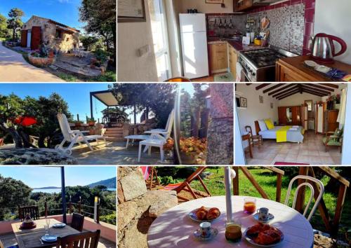 a collage of pictures of a kitchen and a house at La Bergerie de Pauline - Bord de mer, vue unique in Pianottoli-Caldarello
