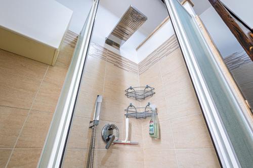 a bathroom with a shower with a sink at Maison de Marino - B&Brother's rome in Marino