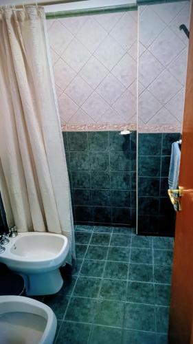 a bathroom with a toilet and a shower at Buon Riposo in Córdoba