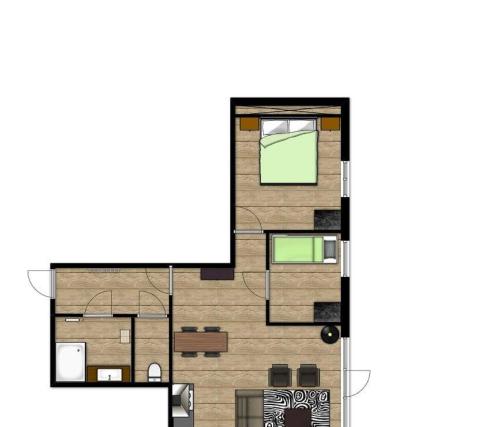 a drawing of a floor plan of a house at Brabander Alm in Biberwier