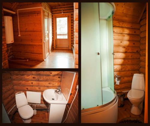 セーベジにあるHouse Mironovoのバスルーム(トイレ、洗面台付)の写真2枚