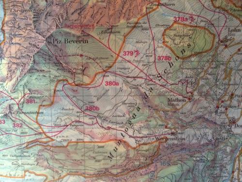 a close up of a map at Chalet Nidus Montis in Wergenstein