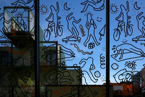 a mural on the side of a building with graffiti at The Social Hub Groningen Extended Stay in Groningen